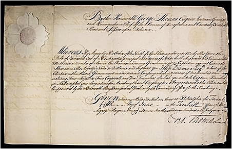 Diemer's original June 5 1746, Commission - no enlargement available.