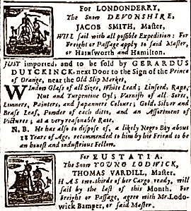 Dec 10, 1753, the New York Gazetteor