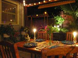 The dining room with the Tiki Bar behind